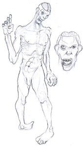 Open scull cap zombie